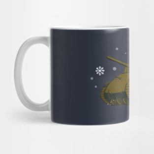 WWII M4 Sherman tank and Santa Claus Retro Mug